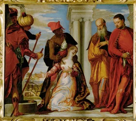 "Den heliga Justines martyrium", ca 1560 (målning på duk)