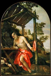 Sankt Jerome botgörare (målning på duk)