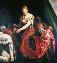 Judith med huvudet av Holofernes (olja på duk)
