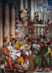 Bröllopet i Kana, detalj: Prinsarnas måltid. Fresk av Paolo Veronese (1528-1588) Ec. fre.