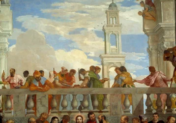 Bröllopet i Cana, detalj: balkong. Fresk av Paolo Veronese (1528-1588) Ec. fre.