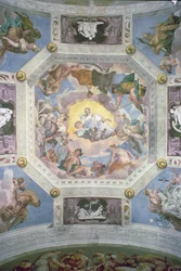 Universal Harmony, eller Divine Love, från taket på Sala di Olimpo, c.1561 (fresk)