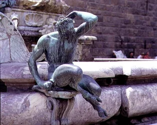 Neptunus fontän, detalj av en satyr
