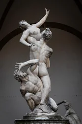 Våldtäkten av Proserpina, renässansstaty av Giambologna, Florens, Italien, Europa, 2021 (foto)