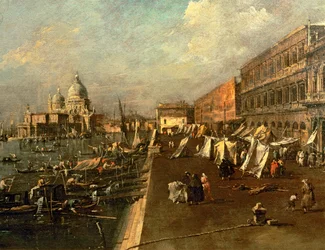 Riva dei Schiavoni, Punta della Dogana och Chiesa della Salute, Venedig