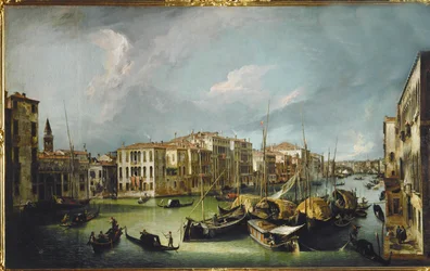 Canal Grande i Venedig med Rialto-bron (målning på duk)