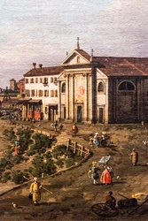 Utsikt över Dolo vid Brenta, detalj, ca 1755-1760 (olja på duk)