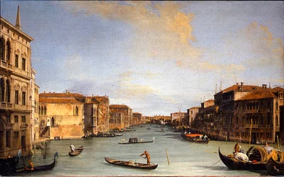 Vue du Grand Canal (Venedig, Italien) (Utsikt över Canal Grande) - Målning av Giovanni Antonio Canal dit Canaletto (1697-1768), olja på duk (45x73 cm)