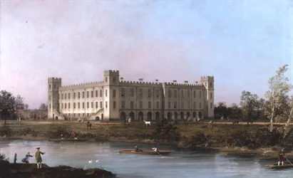 En vy av Syon House över Themsen från sydost