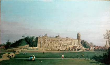 Vy över Warwick Castle Målning av Giovanni Antonio Canal känd som Canaletto (1697-1768) 1751 ca. Sol. 72x42 cm England, Warwick Castle Collection