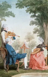 Monsieur och Mademoiselle de Croismare, av Louis de Carmontelle (1717-1806), olja på duk. Frankrike