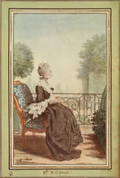 Ms Jeanne Julie Eleonore de Lespinasse av Louis de Carmontelle (1717-1806), gravyr