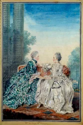 Porträtt av Madame de Breget och Madame d