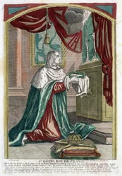 Porträtt av Saint Louis i bön
