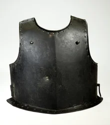 Bröstskydd för en Harquebusier, c.1625-50 (järn & svart färg)