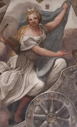Diana på en vagn
