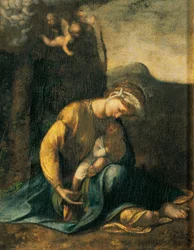 Gypsy girl, av Antonio Allegri, känd som Correggio (1489-ca 1534), olja på trä, 49x37 cm