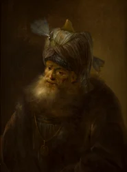 Porträtt av en man i en turban (olja på duk)