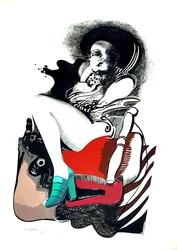 G. C. Riccardi, Utan titel, 1974, Tinte på papper, 40x70, Italien.