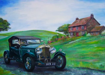 Bentley 1928 Olja på duk Råtta