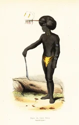 Papuansk man från Dory Harbour, västra Papua