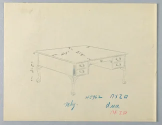 Design för biblioteksbord med lejontassfötter