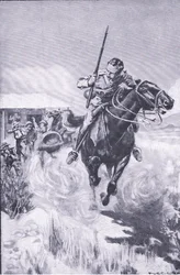 Escape of a scout, från After Pretoria: The Guerilla War publicerad av Harmsworth Bros Limited