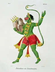 Hanuman, graverad av de Racinet