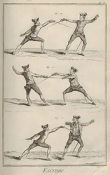 Fäktning. Ur Encyclopédie av Denis Diderot och Jean Le Rond d