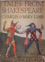 Framsidans design, från Tales from Shakespeare pub. av Ward Lock & Co Ltd, 1930-40-talet