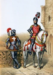 Kapten för bågskyttarna i Paris och en kavaljer, 1400-talet, 1887