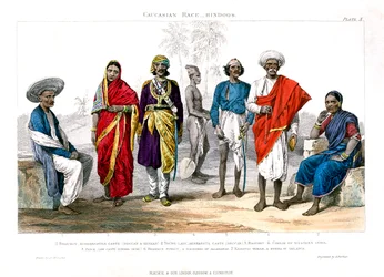 Kaukasisk ras, hinduer, 1800-1900.