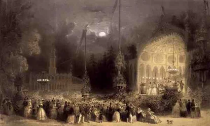 Château des Fleurs, Champs-Élysées, tryckt av Auguste Bry, litografi