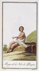 En kvinna från Påskön, graverad av Albuerne, 1799