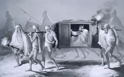 Stolpestol i indisk stil i Punjab mellan Loudiana och Amritsar, 1859.