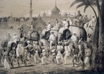 Lucknow, huvudgatan, från "Voyages in India", 1859.
