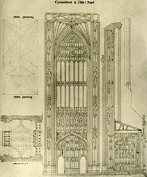 Arkitektonisk ritning: fack av Anti Chapel, 1833-1834, 1906.