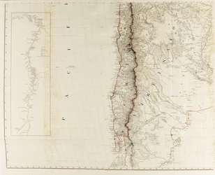 Konturer av de fysiska och politiska divisionerna i Sydamerika