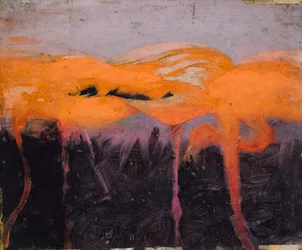 Red Flamingoes, studie för boken Concealing Coloration in the Animal Kingdom, ca. 1905-1909.