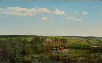 ""Le domaine de Mount Fyans en Australie"" (Mount Fyans hembygd) Peinture de Louis Buvelot (1814-1888) - 1869 - Olja på duk Dim 58,6x95,3 cm National Gallery of Australia, Canberra