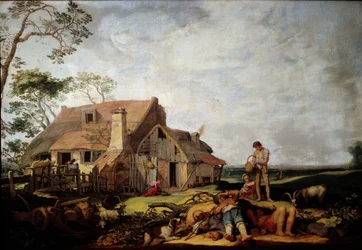Landskap med vilande bönder Målning av Abraham Bloemaert (1564-1651)