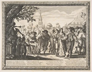 Dans på bytorget, ca. 1633.