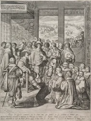 Ludvig XIII tar emot en deputation av magistrater.