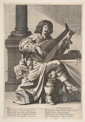 Man Singing and Playing a Lute, mitten till slutet av 1600-talet.