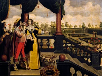 Luktsinne, ca 1635, av Abraham Bosse (1604-1676), efter målning från serie om 5 av okänd konstnär, Frankrike