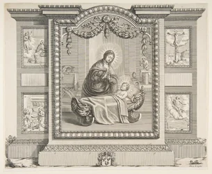 Födelsekyrkan med scener av bebådelsen, tillbedjan av herdarna, Cruci..., 1620-76.