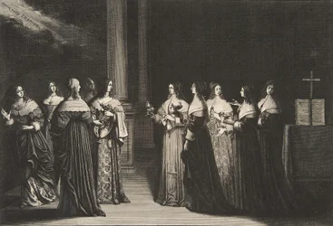 De kloka jungfrorna vägrar olja till de dåraktiga jungfrorna, ca. 1635.