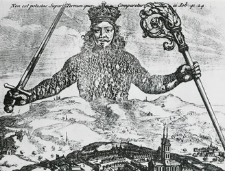 Titelsidan för "Leviathan, eller The Matter, Forme, & Power of a Common-Wealth Ecclesiasticall and Civill" av Thomas Hobbes