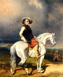 Cavalier on a White Horse (olja på duk)
