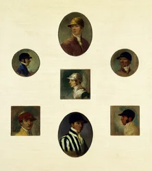 Studies of Jockeys, c.1830 (olja på duk)